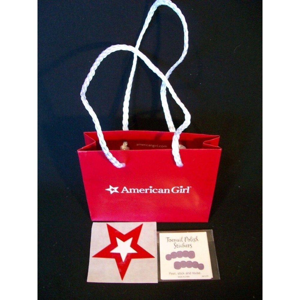 American Girl AG Toenail Polish Stickers Mini Gift Shopping Bag Star Sticker Set